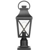 Syemin Outdoor Wall Light, Pole Lantern Lighting Fixture with Pier Mount Base Hard Wired, Black, 7.00"*7.00"*21.30" - 2 of 4