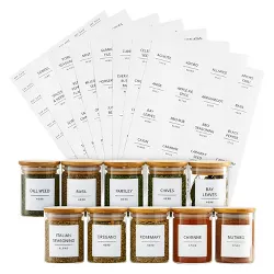Talented Kitchen 184 Spice Labels Stickers, Preprinted White Spice Jar Labels for Herbs Seasonings, Spice Rack Pantry Organization, Water Resistant