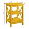 HomeStock Belmont End Table with Shelves and X Frame Panels, Transitional Side Table w/ 3 Open Tiers for Décor, Books and Living Room Storage - 3 of 4