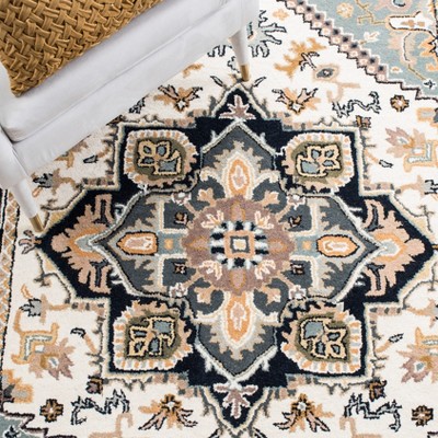 Heritage Grey and Green Hand-Tufted Wool Runner Rug