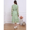 INSPIRE CHIC Women's Floral Mock Neck Long Sleeve Elastic Waist Flowy Midi Dress - 3 of 4