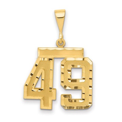 Black Bow Jewelry 14K Yellow Gold, Varsity Collection, Medium D/C Pendant Number 49