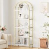 homfan 5 Tier Bookcase Arched Display Racks Tall Standing Bookshelves Metal Frame Open Storage Rack Shelf Large Book Shelf for Bedroom, Living Room - 2 of 4