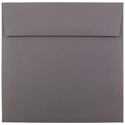 JAM Paper 6.5 x 6.5 Square Invitation Envelopes Dark Grey 263917200