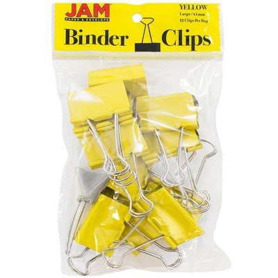 Jam Paper Binder Clips, Large, 41mm, Blue Binderclips, 12/Pack