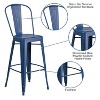 Emma and Oliver Commercial Grade 4 Pack 30" High Distressed Metal Indoor-Outdoor Barstool with Back - image 4 of 4