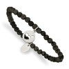 Chisel Stainless Steel Polished Hearts 4mm Black Jade Beaded Stretch Bracelet - 2 of 4
