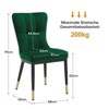 Bekrvio Dining Chairs -Modern Velvet Waffle High Back,Upholstered Armless Accent Side Chairs with Metal Legs for Dining/Living Room - 2 of 4