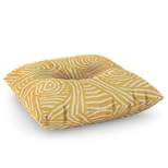 Little Dean Yellow mustard boho stripe Square Floor Pillow - Deny Desings