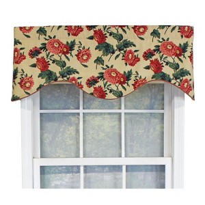RLF Home Ennis Corded Cornice 100% Cotton with Fully Lined 3" Rod Pocket Valnance for Windows 50" x 17" Butter - 1 of 4