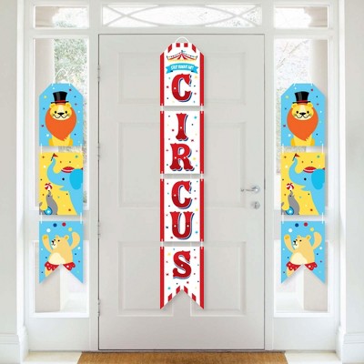 Big Dot of Happiness Carnival - Step Right Up Circus - Hanging Vertical Paper Door Banners - Carnival Themed Party Wall Decor Kit - Indoor Door Decor