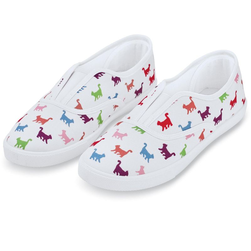 Collections Etc Kitten Printed Easy-to-Wear Slip-On Sneakers, 2 of 5