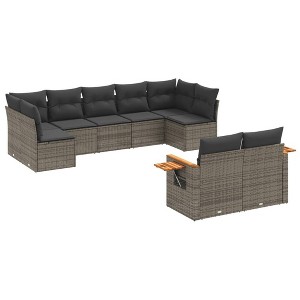 vidaXL Garden Sofa Set Grey, Dark Grey - 1 of 4