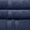Vynxaria Navy Blue Feather Touch Antimicrobial Cotton Towel 6 Piece Set - 3 of 4