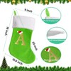 Aoibox 1 Piece 20 Inch Monogram Christmas Stocking with Letter Green Velvet White Plush Cuff Large Hanging Loop Holiday Decor - 2 of 4
