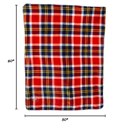 Large Red Plaid Waterproof Reversible Pet Blanket
