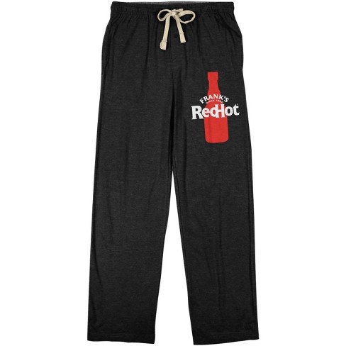 Frank's RedHot Red Bottle Logo Men's Black Sleep Pajama Pants-XXL