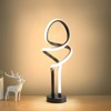 DOMETOUR Small Unique Bedside Dimmable LED Table Lamp with Plug, Modern Desk Lamp for Girls Room, Living Room, Dresser - 4 of 4