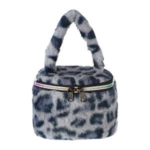 Unique Bargains Portable Leopard Print Makeup Bag Blue 1 Pc - 1 of 3