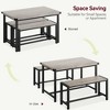 Whizmax 3 Piece Dining Table Set, Kitchen Table and Benches for 4, Rectangular Dining Room Table Set with 2 Upholstered Benches for Small Space, Gray - image 4 of 4