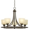 Regency Hill Whitfield Oil Rubbed Bronze Chandelier Lighting 23" Wide Farmhouse Rustic Glass Shades 5-Light Fixture for Dining Room Kitchen Island - 3 of 4