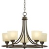 Regency Hill Whitfield Oil Rubbed Bronze Chandelier Lighting 23" Wide Farmhouse Rustic Glass Shades 5-Light Fixture for Dining Room Kitchen Island - image 3 of 4