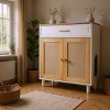 Modern Cat Litter Box Furniture with Charging Station and Scratcher, Hidden Litter Box Enclosure Cabinet for Living Room–The Pop Home - 2 of 4