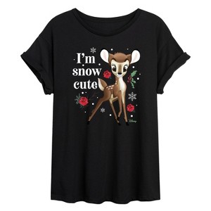 Women's - Disney - Christmas - I'm Snow Cute Oversized Graphic T-Shirt - 1 of 4