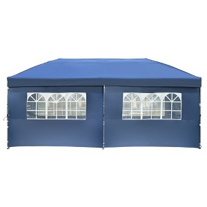YOOCOZZ 10'x20' Heavy Duty Pop-Up Canopy - Includes Sidewalls & Wheeled Bag- Navy - 1 of 4