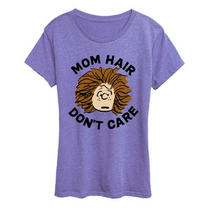 Women's - Peanuts - Mom Hair Dont Care Short Sleeve Graphic T-Shirt - 1 of 4
