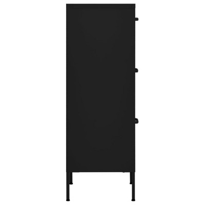 Black Steel Office Cabinet with Adjustable Shelving