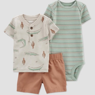 Image of Carter's Just One You®️ Baby Boys' Desert Top & Bottom Set - Brown 3M