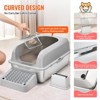VEVOR Cat Litter Box, 6 inches Deep, XL Extra Large Stainless Steel Cat Litter Box with Scoop, Wide Filtering Foot Board & High Sides - 4 of 4
