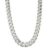 Black Bow Jewelry Mens 16.2mm Sterling Silver Solid Flat Curb Chain Necklace - 3 of 4