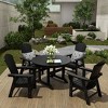 WestinTrends 5 Piece Outdoor Patio Dining Round Table and Shell Back Armchair Set - 2 of 4