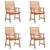 vidaXL Outdoor Chair Set of 4 Anthracite Solid Acacia Wood Standard - 2 of 4