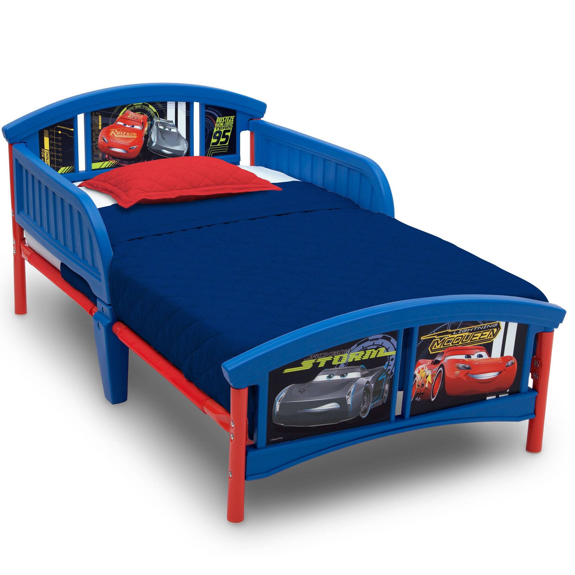 Delta Children Kids' Plastic Toddler Bed Disney Pixar Cars Lightning McQueen