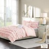 5 Pcs Elegant Ruffled Solid Comforter Set, Graceful All Season Home Textile for Lux Bedroom Decor, Blush, Full/Queen - 3 of 4