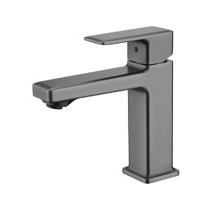 ChicFurnit Bathroom Sink Faucet Modern Single Hole Design with Two 9/16 of an inch Hoses for Quick Setup, Gray, 13"*8.27"*2.76" - 1 of 4