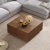 Vynxaria Series 33.25 in. Walnut Square MDF End Table with 4 Drawers - 4 of 4