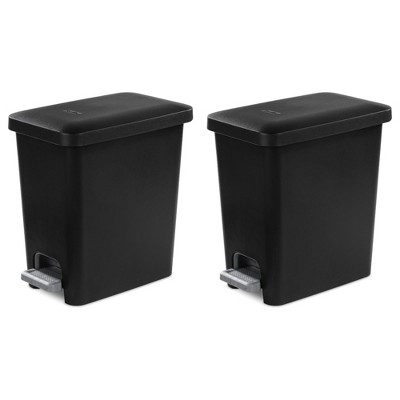 Hefty 2.6 Gallon Trash Can, Plastic Step On Bathroom Trash Can