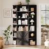 75" Tall 6-Tier Wide Wooden Bookshelf with Storage Cabinet and Doors - 4 of 4