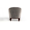 Fabric Barrel Accent Chair with Channel-Tufted Back, Curved Edges and Padded Seat, with Matching Pillow and Sturdy Wooden Legs - 4 of 4