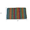 HomeRoots 18" X 47" Blue and Green Coir Striped Outdoor Door Mat - 3 of 4