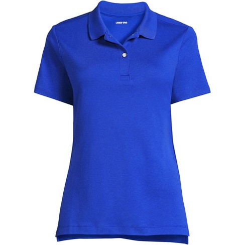 Lands' End School Uniform Women's Short Sleeve Feminine Fit Interlock Polo  Shirt - Medium - Cobalt