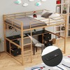 Loft Bed With Desk, Loft Bed Frame With Storage Drawers, Cabinets, Bedside Tray, Charging Station, USB And Socket For Bedroom - 3 of 4
