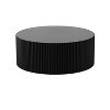 Sleek and Modern Round Coffee Table with Eye-Catching Relief Design, Black - 2 of 4
