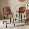 Linen Fabric Bar Chair Set - Two Pieces, Stable Comfort.Thoughtful Design of Rounded Backrest - Leovsnove - 3 of 4
