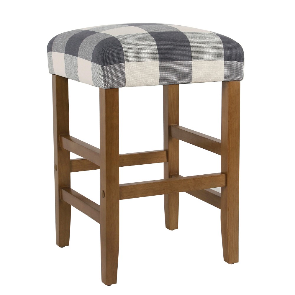 Square Counter Stool Blue Plaid - Homepop was $139.99 now $104.99 (25.0% off)