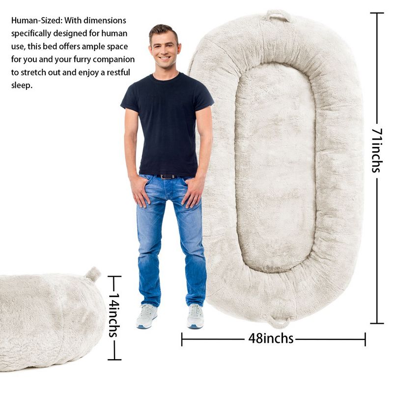 Giant Dog Bed for Men and Women, 75"x48"x14" - Washable & Plush Dog Bed for People, Suitable for Adults£¬Human-Sized Bed, 3 of 9